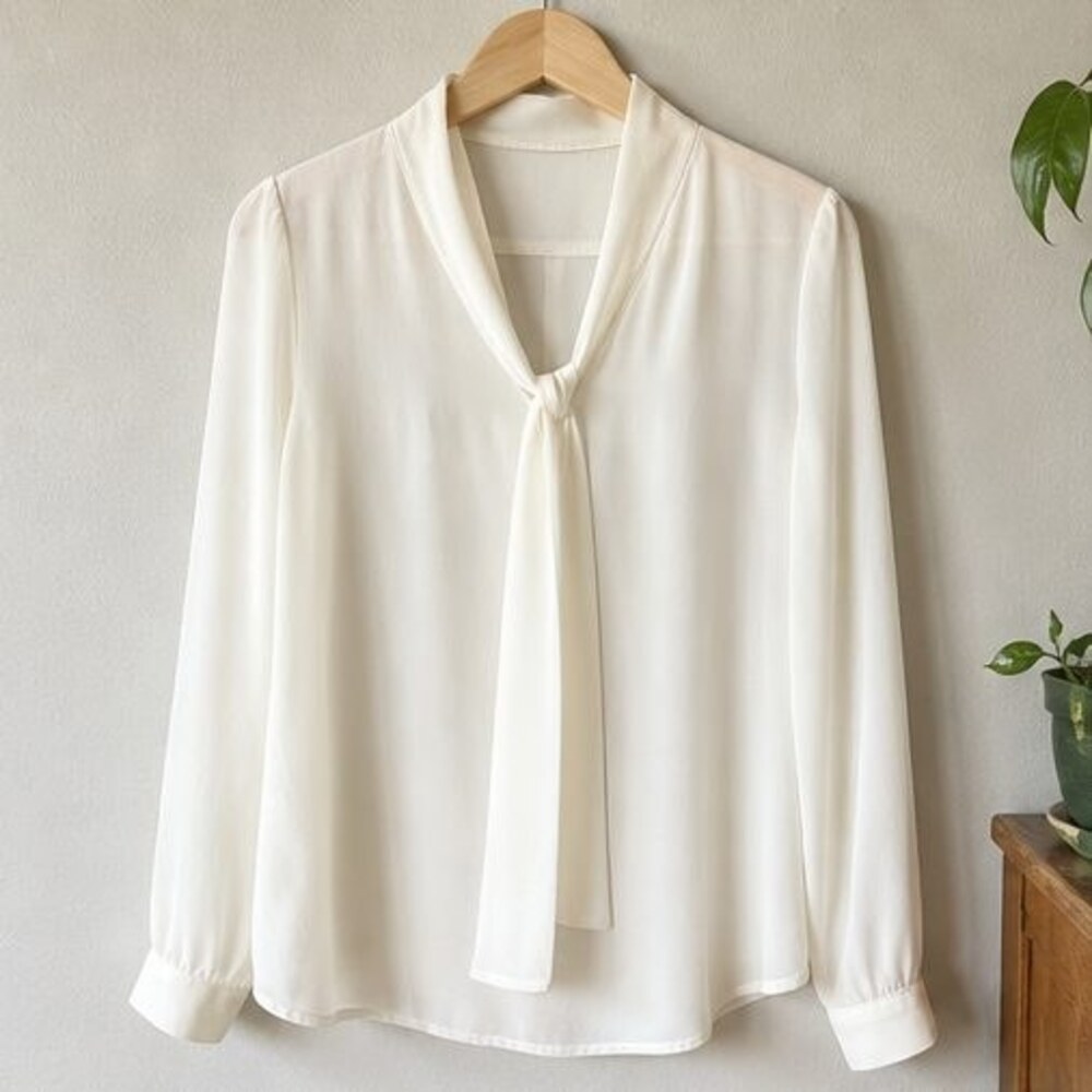 Ivory Wrap Blouse